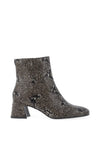 Tamaris Smooth Snake Printed Block Heeled Ankle Boots, Black