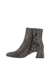 Tamaris Smooth Snake Printed Block Heeled Ankle Boots, Black