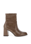 Tamaris Faux Patent Block Heel Ankle Boots, Taupe