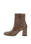 Tamaris Faux Patent Block Heel Ankle Boots, Taupe