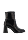Tamaris Faux Patent Block Heel Ankle Boots, Black