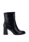 Tamaris Faux Patent Block Heel Ankle Boots, Navy
