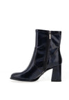 Tamaris Faux Patent Block Heel Ankle Boots, Navy