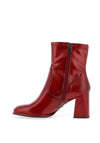 Tamaris Faux Patent Block Heel Ankle Boots, Red