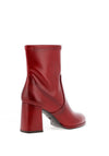 Tamaris Faux Patent Block Heel Ankle Boots, Red