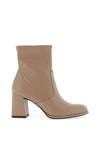 Tamaris Faux Patent Block Heel Ankle Boots, Taupe