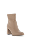 Tamaris Faux Patent Block Heel Ankle Boots, Taupe