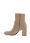 Tamaris Faux Patent Block Heel Ankle Boots, Taupe