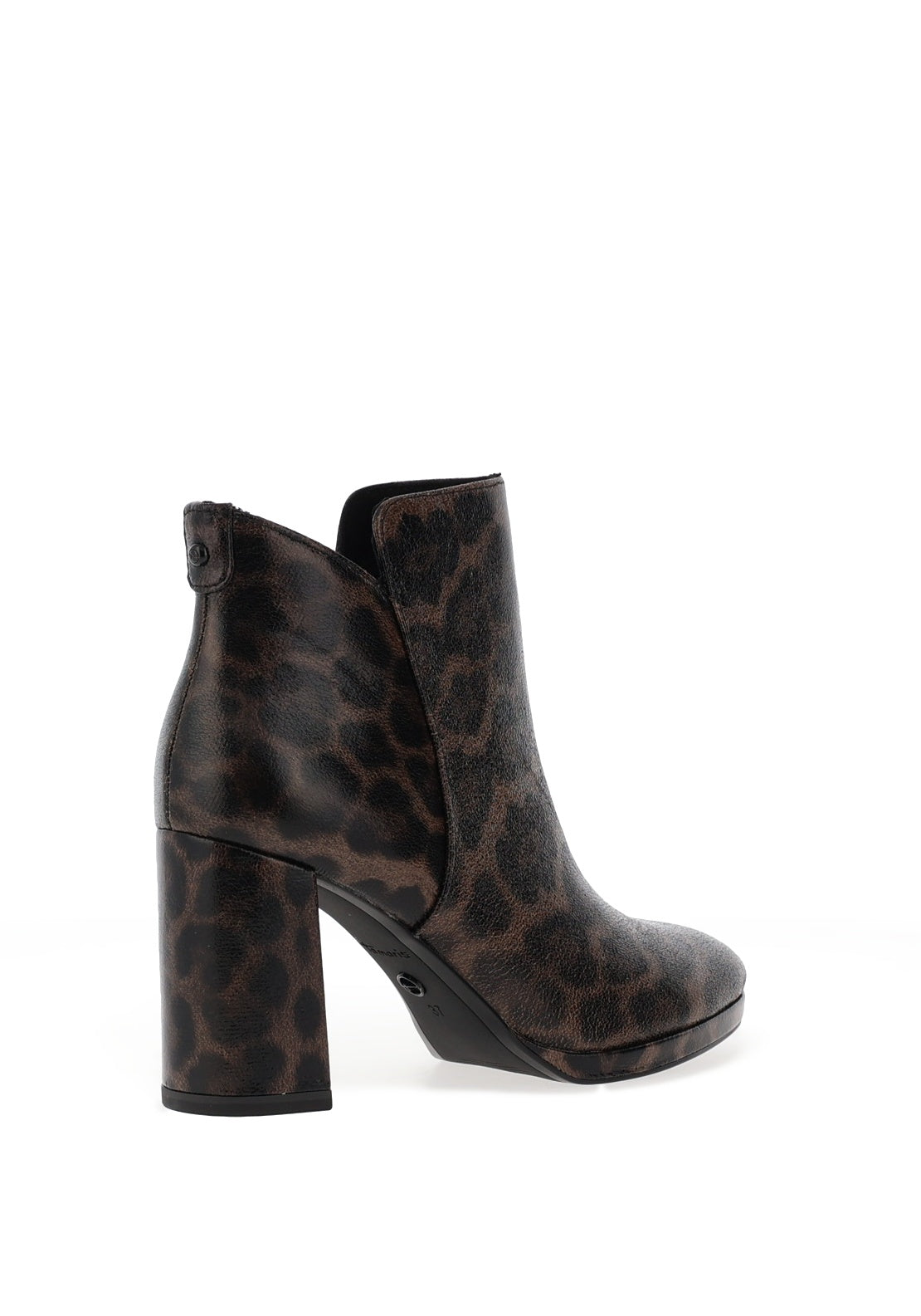 Tamaris Leopard Print Heeled Boots, Brown