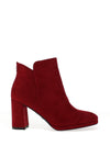 Tamaris Faux Suede Heeled Ankle Boots, Red