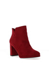 Tamaris Faux Suede Heeled Ankle Boots, Red