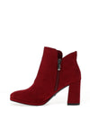 Tamaris Faux Suede Heeled Ankle Boots, Red