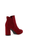 Tamaris Faux Suede Heeled Ankle Boots, Red
