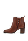 Tamaris Smooth Leather Heeled Chelsea Boot, Cognac