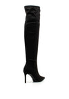 Tamaris Faux Suede Pointed Toe Knee High Boots, Black