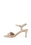 Tamaris Satin Reptile Printed Heeled Sandals, Gold