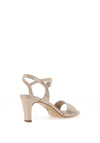 Tamaris Satin Reptile Printed Heeled Sandals, Gold