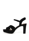 Tamaris Suede Leather Platform High Heels, Black