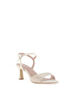 Tamaris Satin Diamante Detailed Heeled Sandals, Champagne