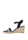 Tamaris Woven Wedge Heeled Sandals, Navy