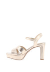 Tamaris Metallic Platform Heeled Sandals, Gold