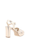 Tamaris Metallic Platform Heeled Sandals, Gold