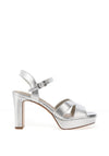 Tamaris Metallic Platform Heeled Sandals, Silver