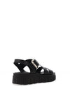 Tamaris Leather Criss Cross Platform Sandals, Black