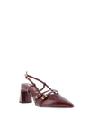 Tamaris Patent Multi Strap Heeled Shoes, Wine