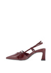 Tamaris Patent Multi Strap Heeled Shoes, Wine
