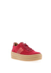 Gabor Suede Leather Chunky Gum Platform Trainers, Wine