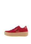 Gabor Suede Leather Chunky Gum Platform Trainers, Wine