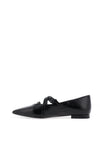 Tamaris Faux Patent Multi Strapped Ballet Pumps, Black
