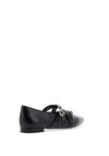 Tamaris Faux Patent Multi Strapped Ballet Pumps, Black