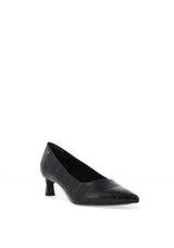 Tamaris Vegan Croc Leather Kitten Heels, Black