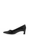 Tamaris Vegan Croc Leather Kitten Heels, Black