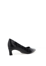 Tamaris Vegan Croc Leather Kitten Heels, Black