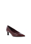 Tamaris Vegan Croc Leather Kitten Heels, Wine