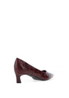 Tamaris Vegan Croc Leather Kitten Heels, Wine