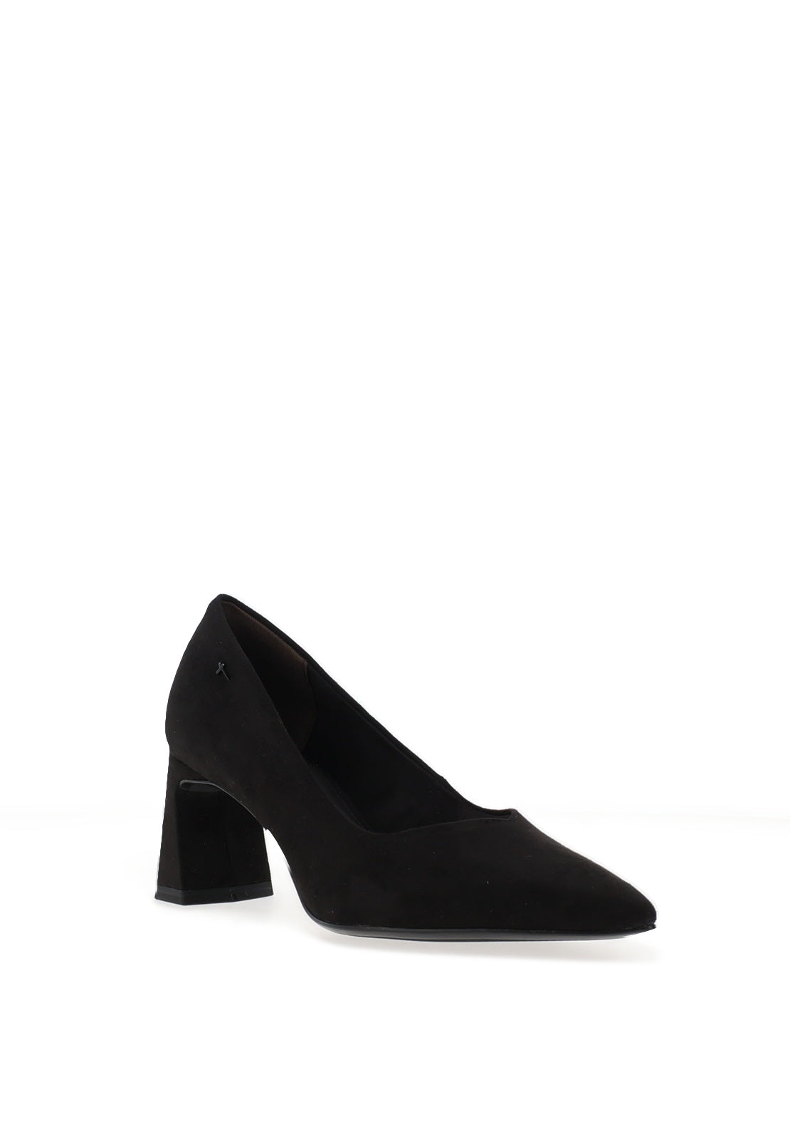 Tamaris Vegan Suede Leather Slip On Heeled Shoes, Black