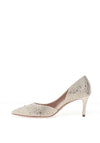 Tamaris Luxury Diamante Encrusted Satin Mid Heels, Pearl Ivory