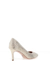 Tamaris Luxury Diamante Encrusted Satin Mid Heels, Pearl Ivory