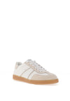 Tamaris Leather Laced Trainers, White & Beige