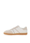 Tamaris Leather Laced Trainers, White & Beige