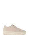 Tamaris Pebbled Leather Platform Trainers, Light Beige