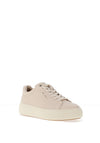 Tamaris Pebbled Leather Platform Trainers, Light Beige