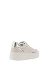 Tamaris Faux Leather Glitter Lace Platform Trainers, White & Silver