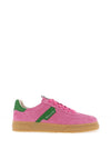Tamaris Suede Laced Trainers, Pink and Green