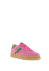Tamaris Suede Laced Trainers, Pink and Green