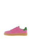 Tamaris Suede Laced Trainers, Pink and Green